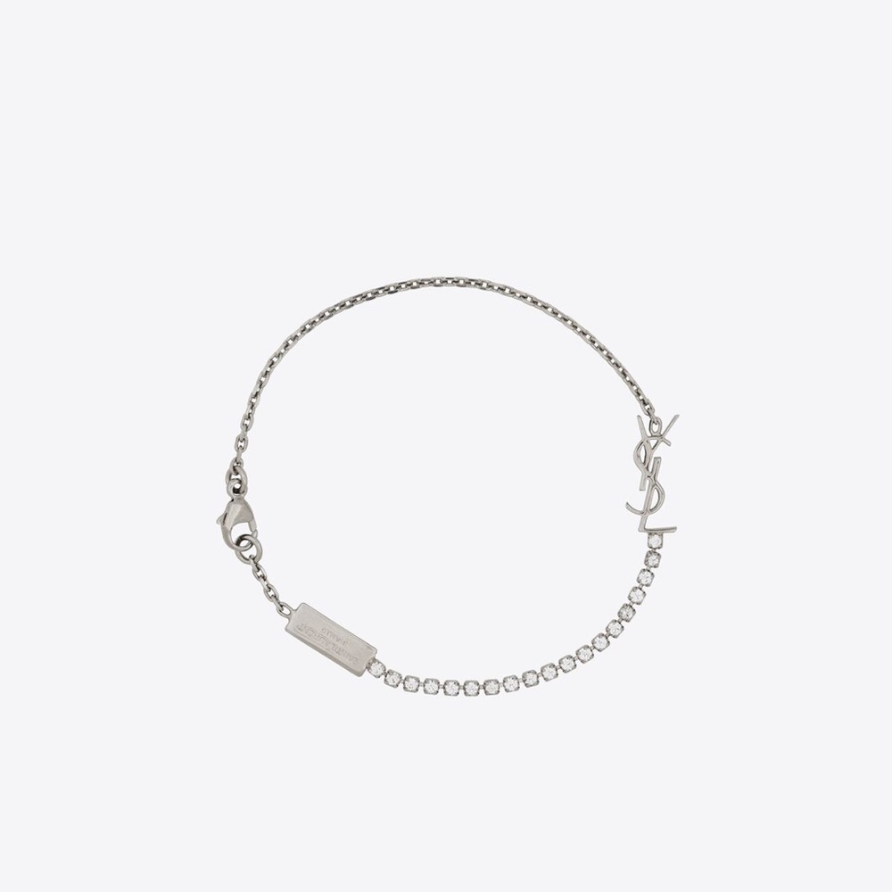 Saint Laurent OPYUM CHARM BRACELET IN METAL AND RHINESTONE